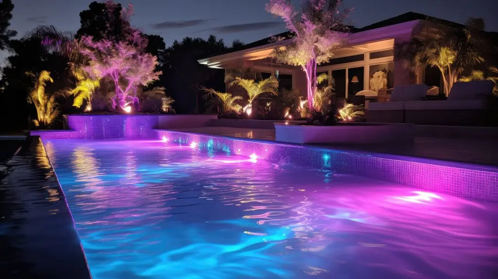 Kit de 4 iluminación RGB para piscinas - Inalámbrico con control remoto